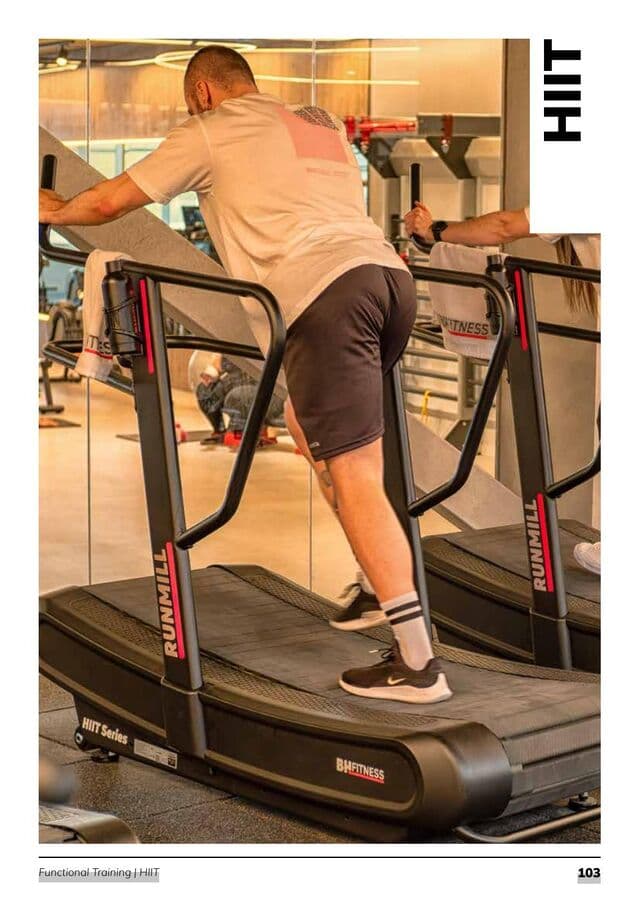BH Fitness HIIT Runmill curved treadmills page from the 2026 catalogue